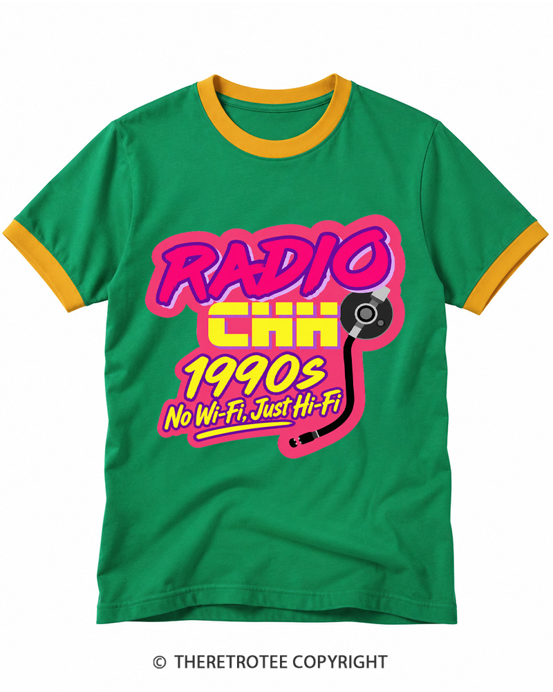 TheRetroTee No Wi-Fi, Just Hi-Fi Ringer T-shirt