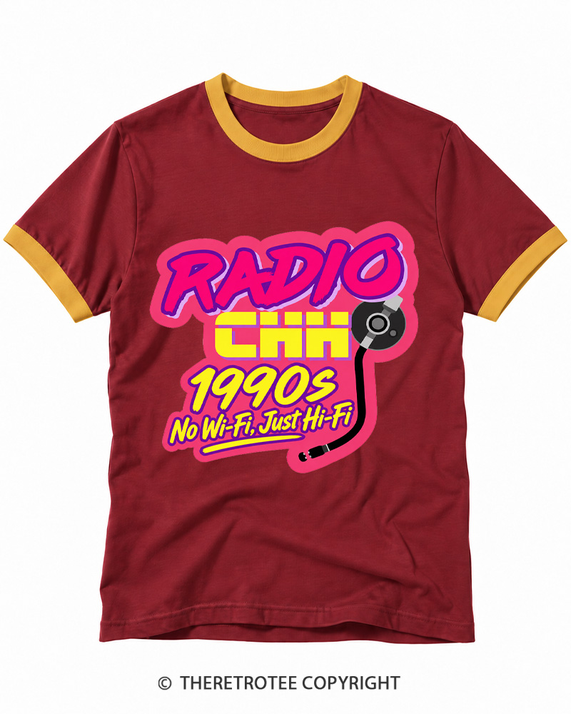TheRetroTee No Wi-Fi, Just Hi-Fi Ringer T-shirt