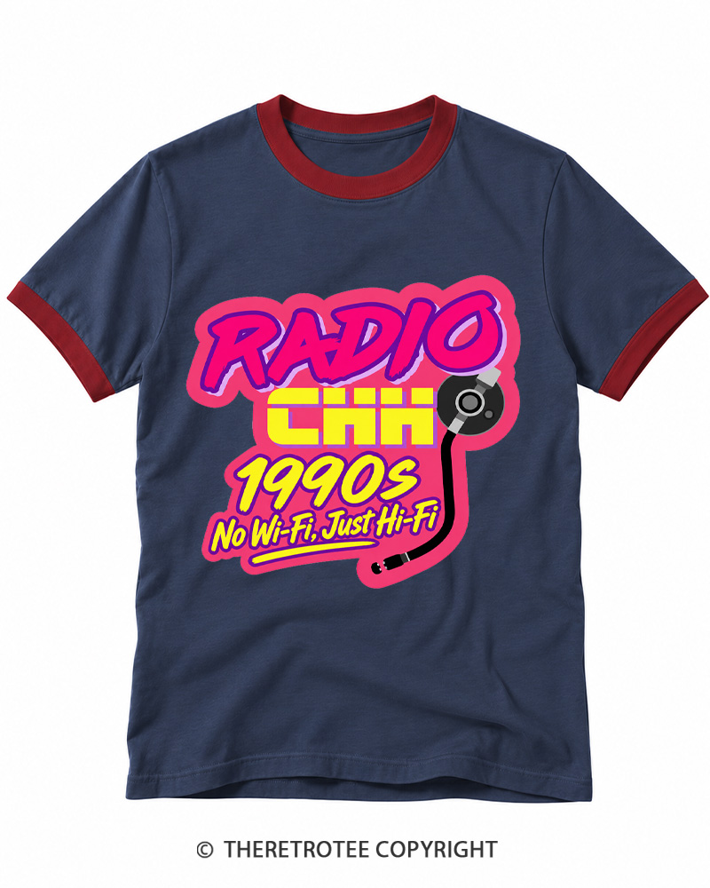 TheRetroTee No Wi-Fi, Just Hi-Fi Ringer T-shirt