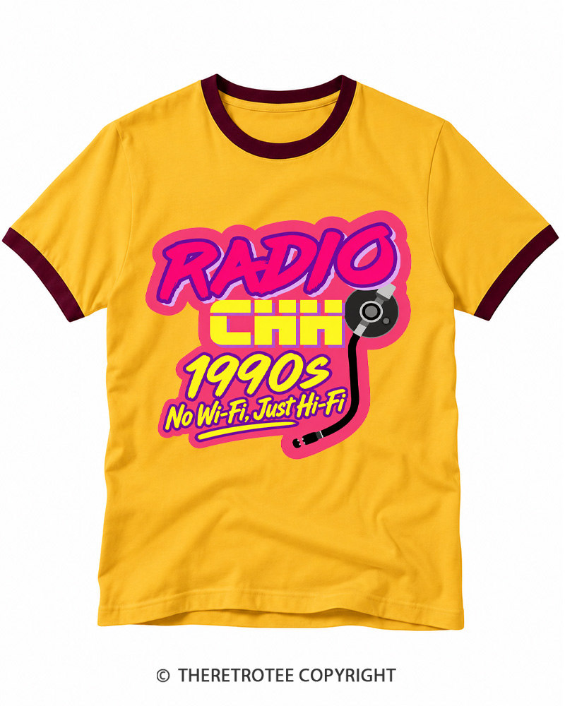 TheRetroTee No Wi-Fi, Just Hi-Fi Ringer T-shirt