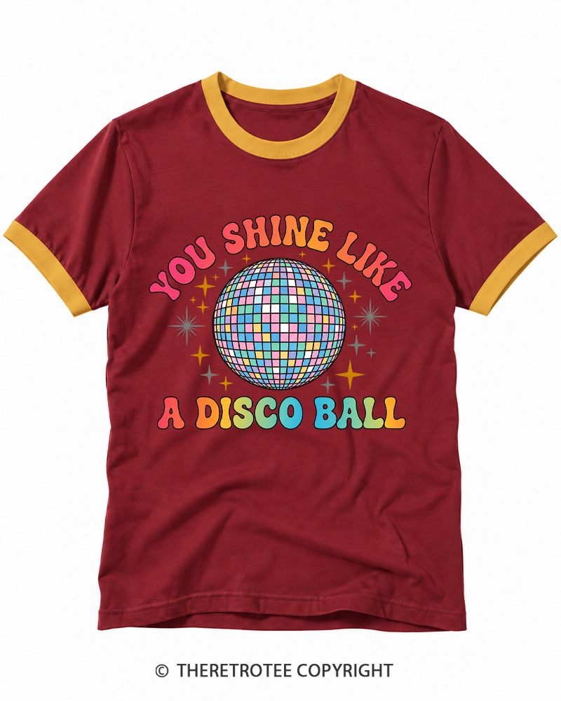 TheRetroTee You Shine Like A Disco Ball Ringer T-shirt