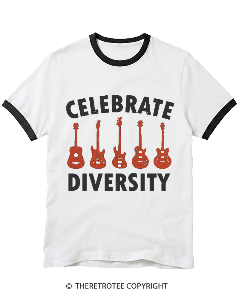 TheRetroTee Celebrate Diversity Ringer T-shirt