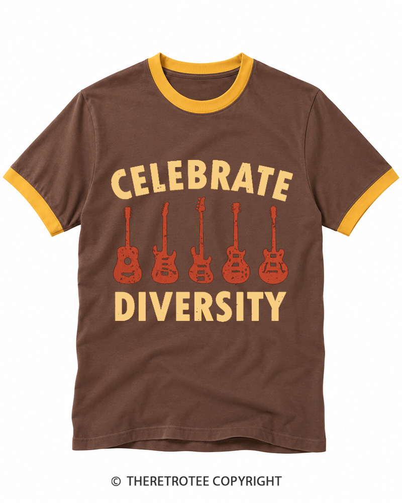 TheRetroTee Celebrate Diversity Ringer T-shirt