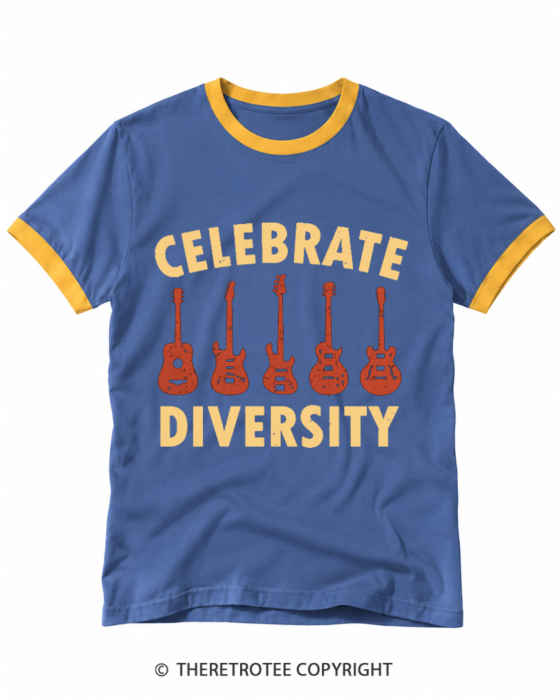 TheRetroTee Celebrate Diversity Ringer T-shirt
