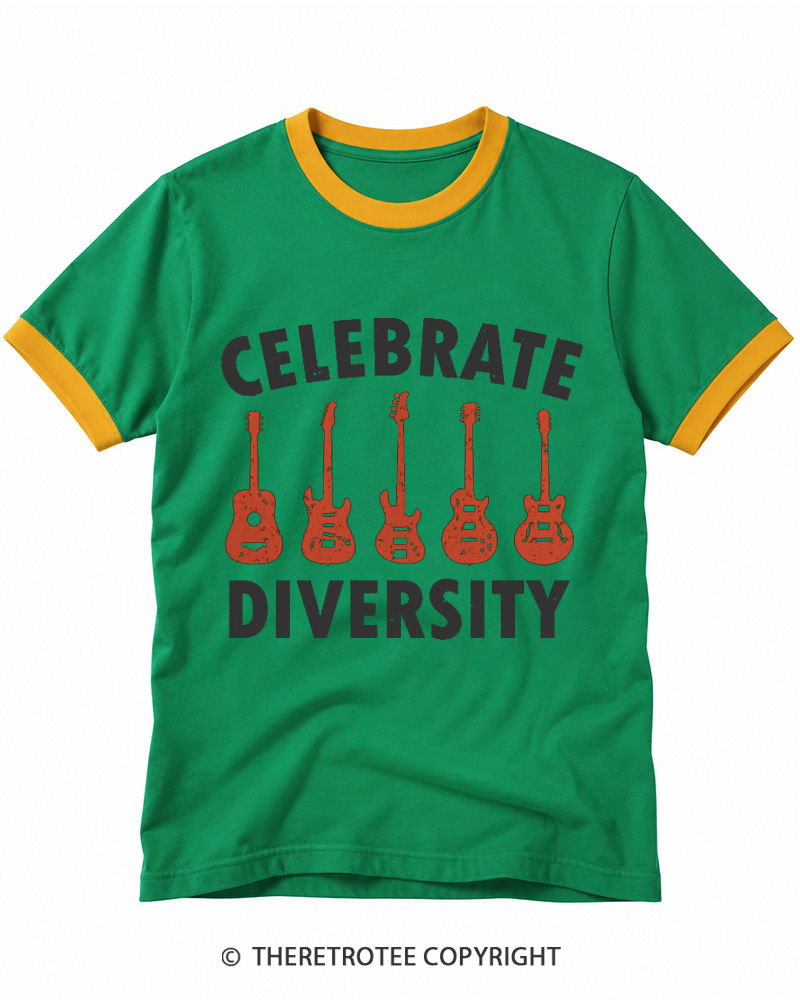 TheRetroTee Celebrate Diversity Ringer T-shirt
