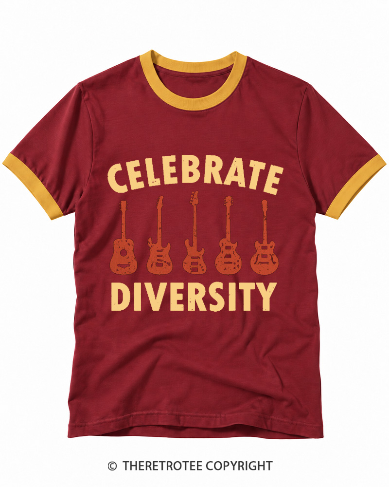 TheRetroTee Celebrate Diversity Ringer T-shirt