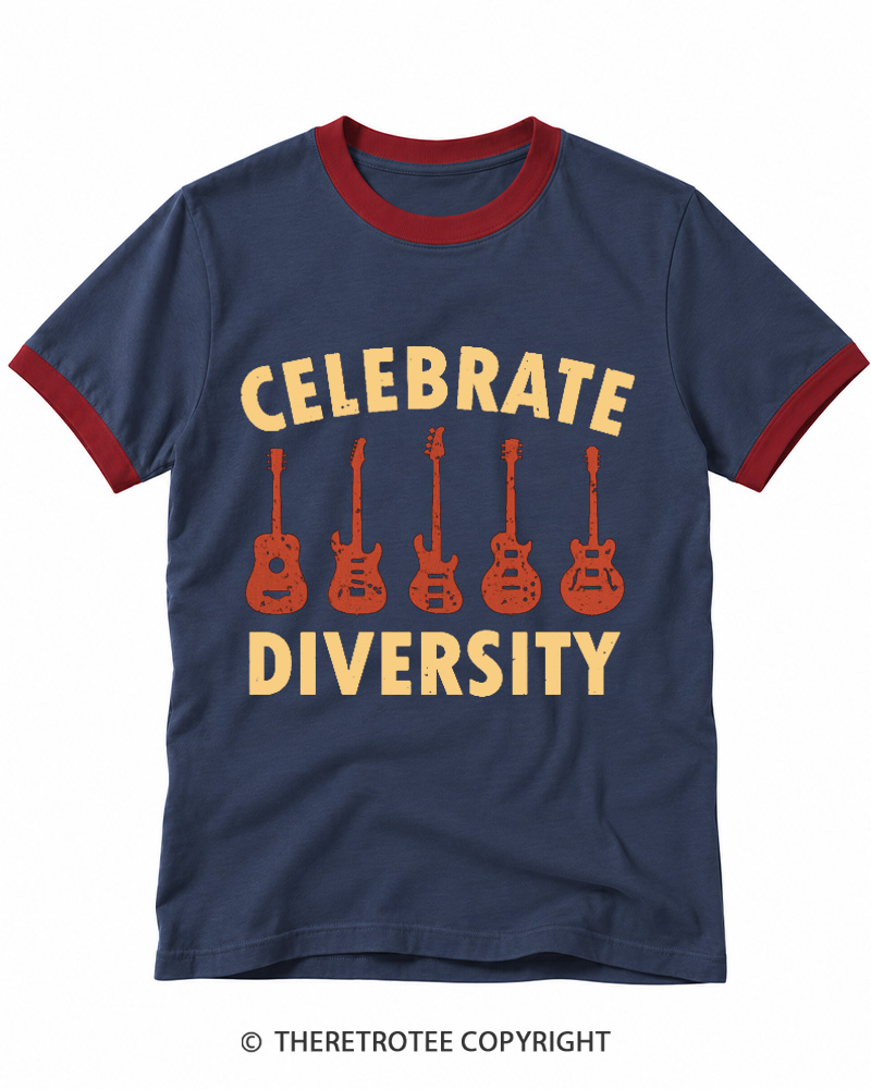 TheRetroTee Celebrate Diversity Ringer T-shirt