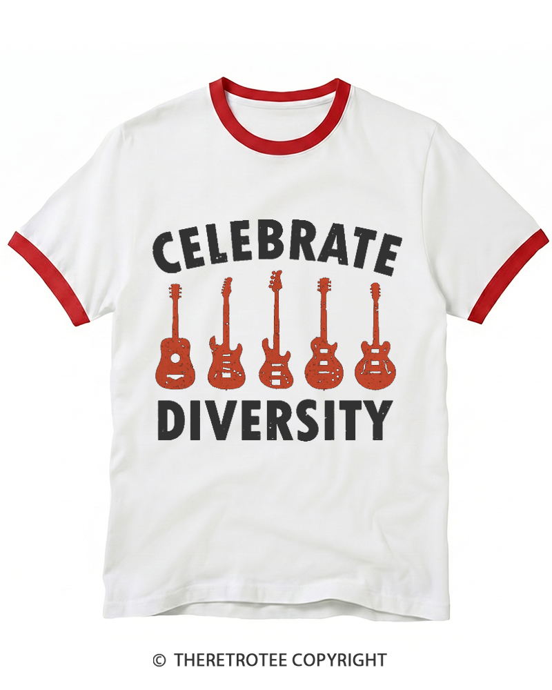 TheRetroTee Celebrate Diversity Ringer T-shirt