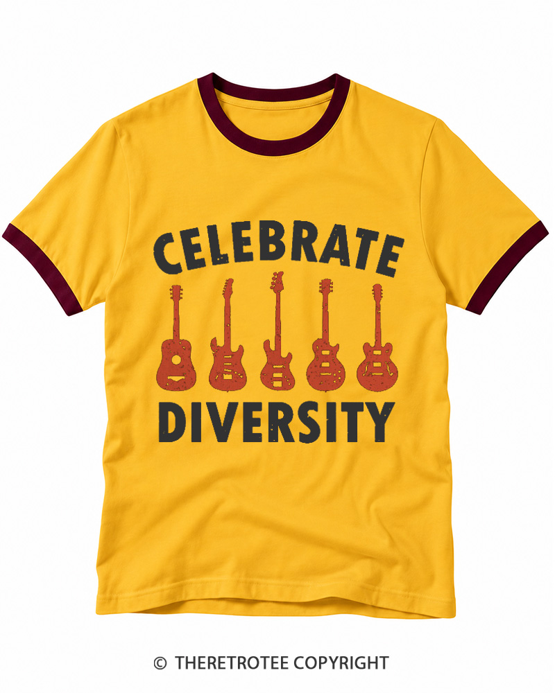 TheRetroTee Celebrate Diversity Ringer T-shirt