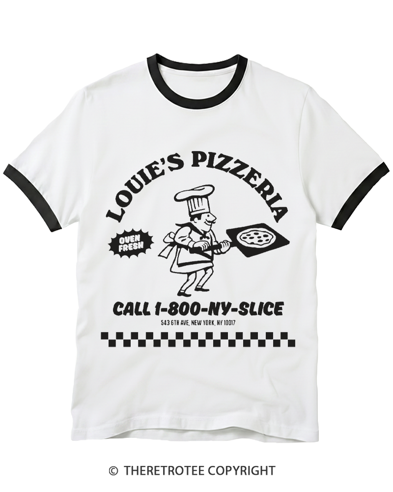 TheRetroTee Louie's Pizzeria Classic Ringer T-shirt