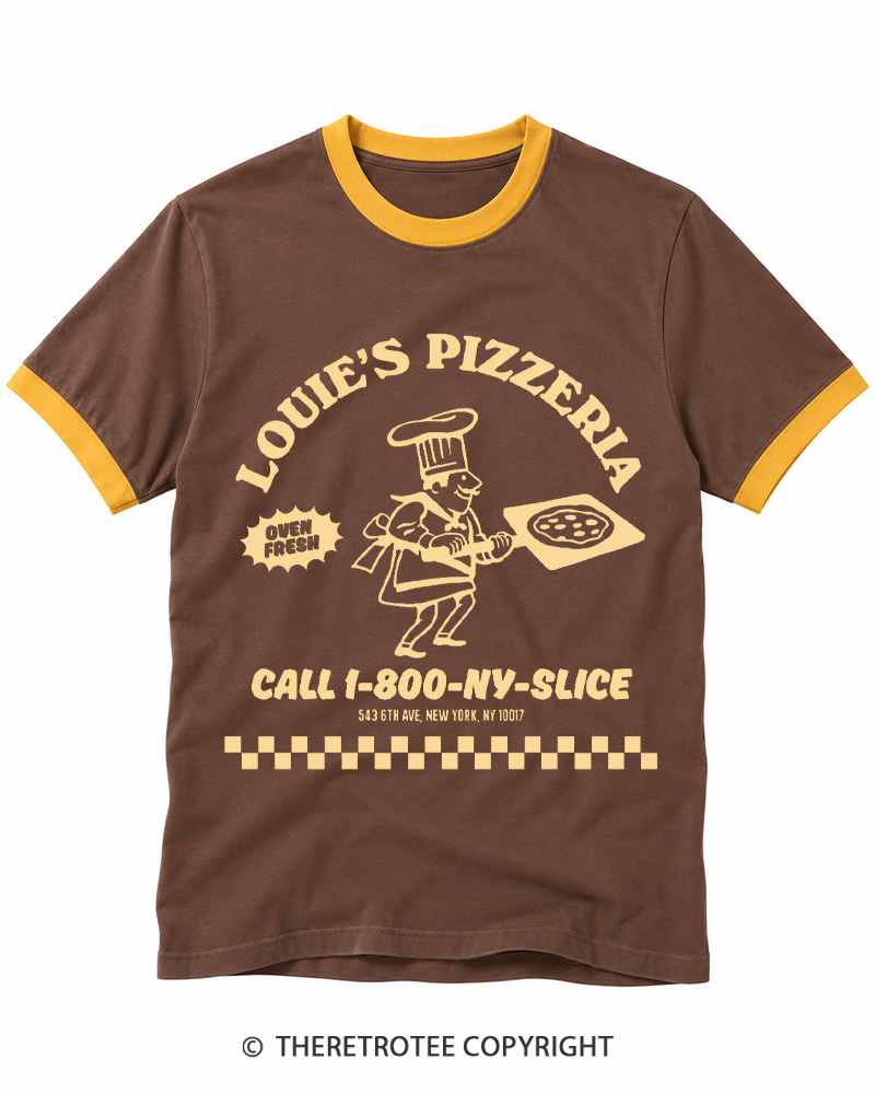 TheRetroTee Louie's Pizzeria Classic Ringer T-shirt