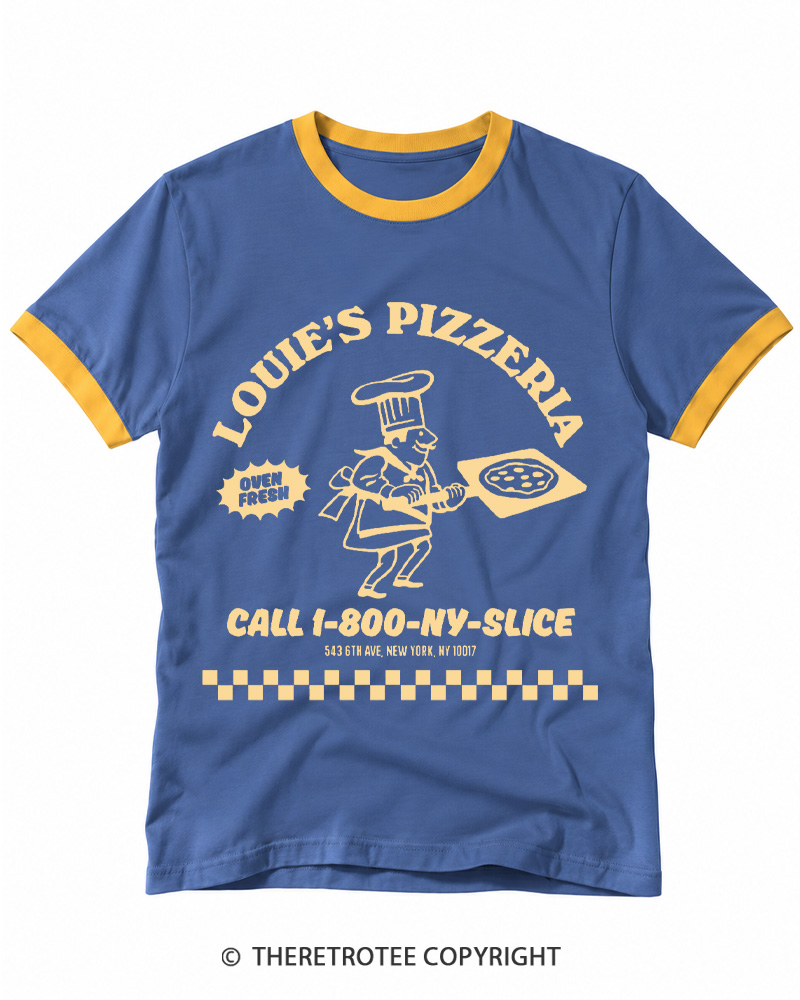TheRetroTee Louie's Pizzeria Classic Ringer T-shirt