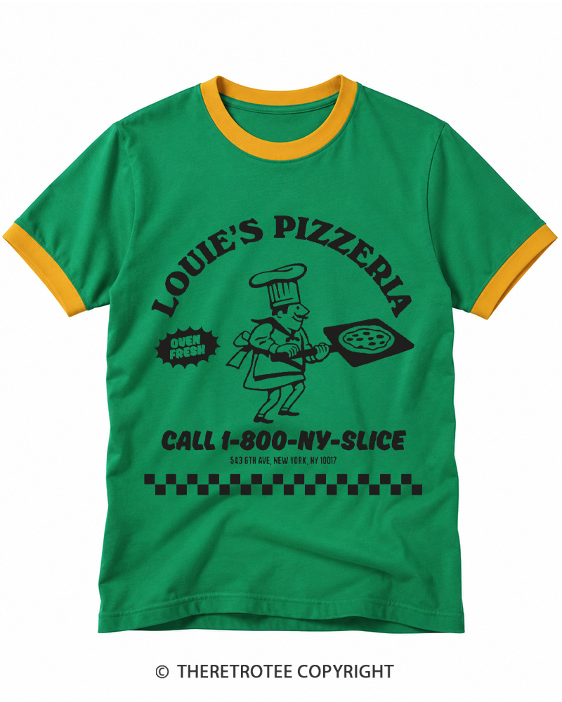 TheRetroTee Louie's Pizzeria Classic Ringer T-shirt