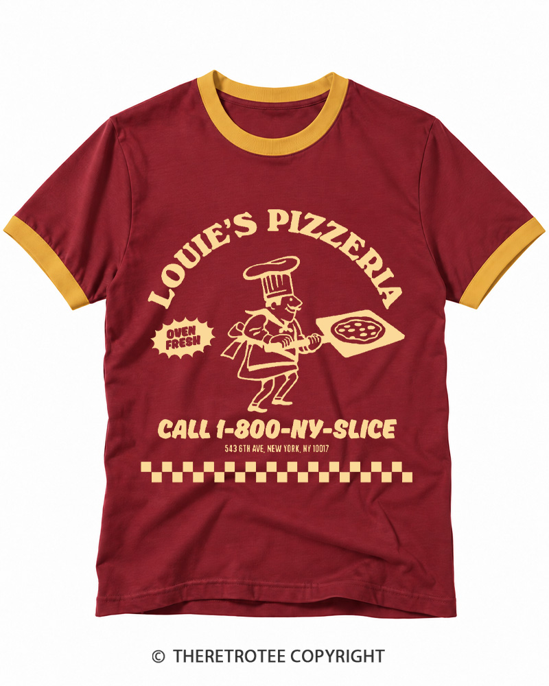 TheRetroTee Louie's Pizzeria Classic Ringer T-shirt