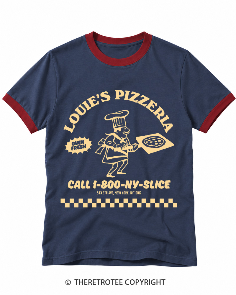 TheRetroTee Louie's Pizzeria Classic Ringer T-shirt