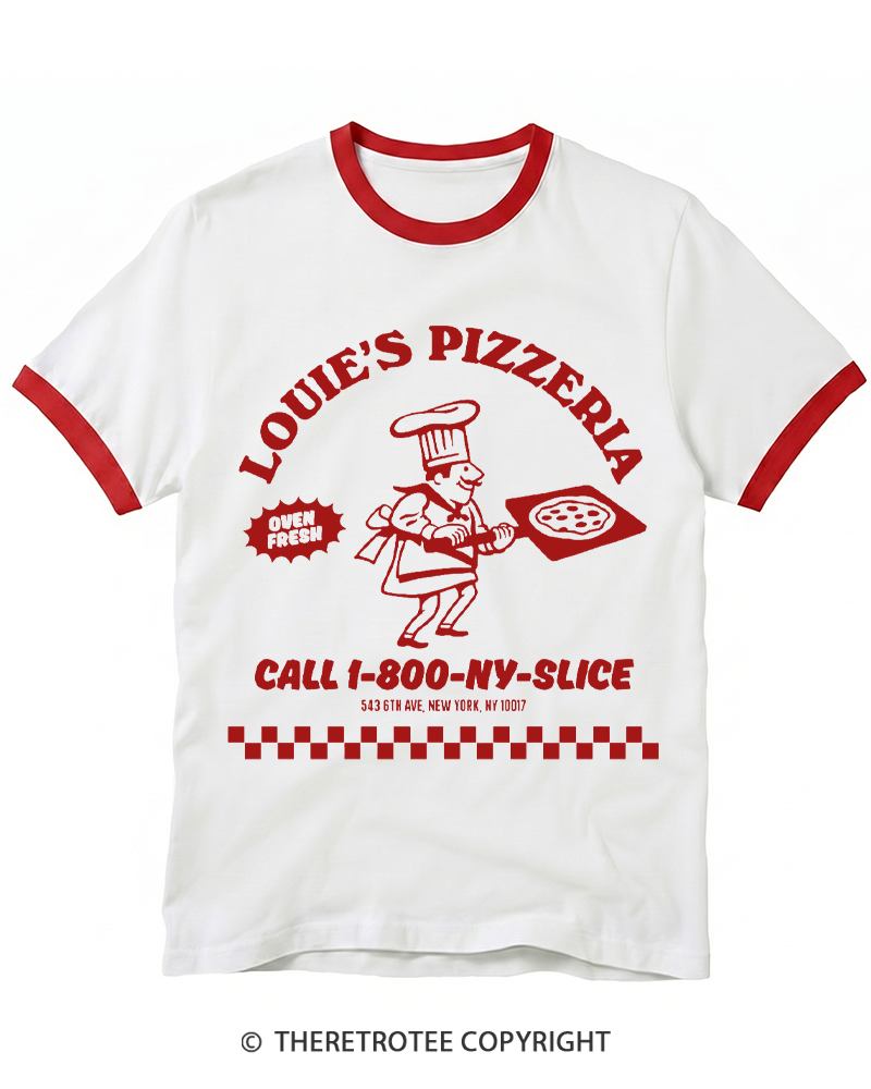 TheRetroTee Louie's Pizzeria Classic Ringer T-shirt