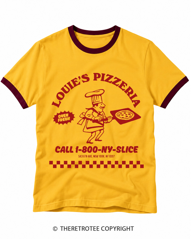 TheRetroTee Louie's Pizzeria Classic Ringer T-shirt