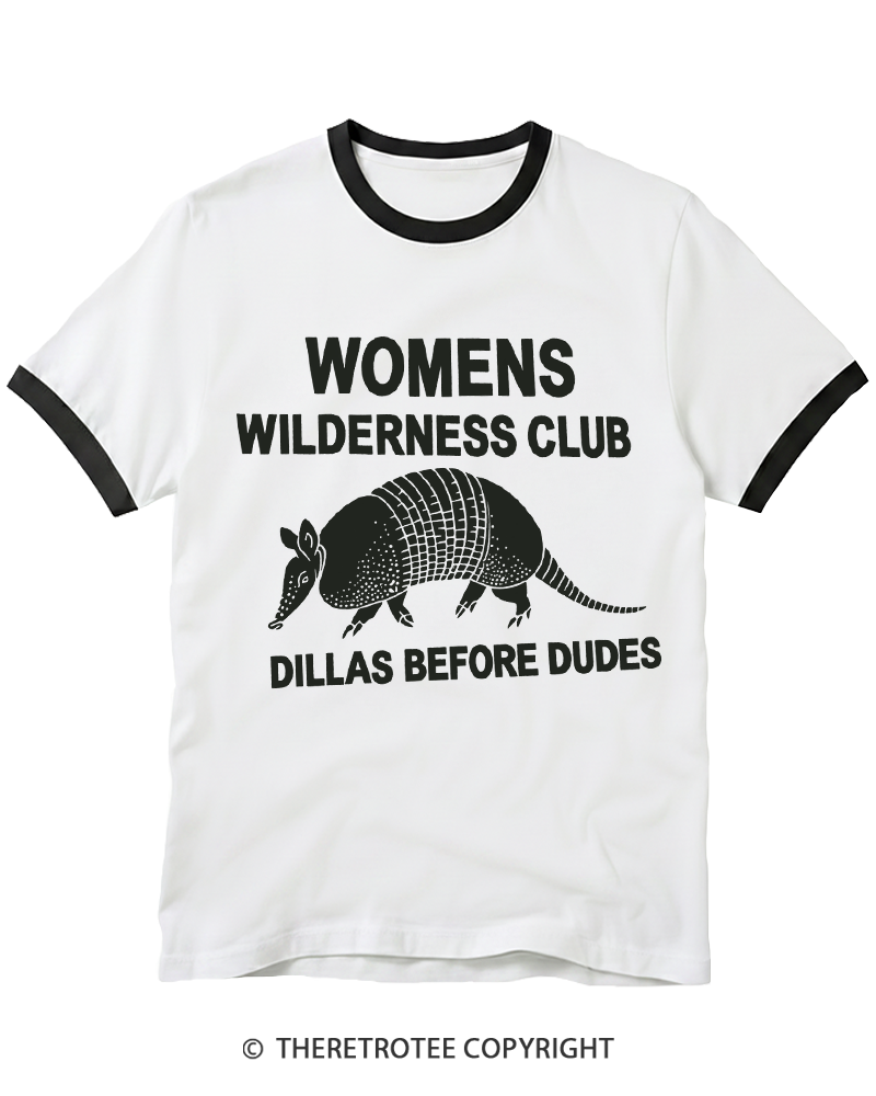 TheRetroTee Women's Wilderness Club Ringer T-shirt