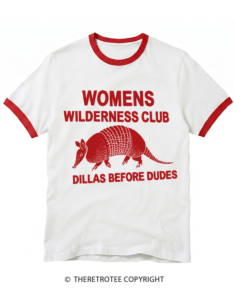 TheRetroTee Women's Wilderness Club Ringer T-shirt