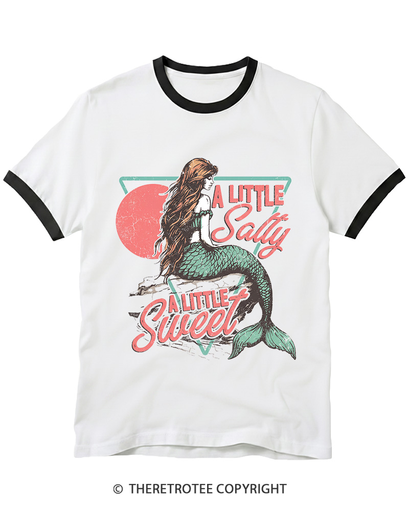 TheRetroTee A Little Salty a Little Sweet Ringer T-shirt