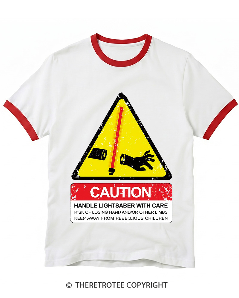 TheRetroTee Handle With Care 1970s Ringer T-shirt