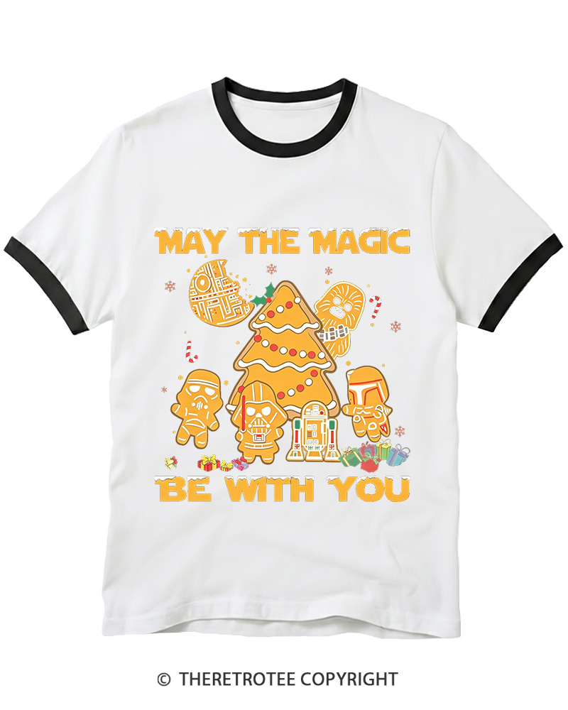 TheRetroTee May The Magic Be With You1980s Christmas Ringer T-shirt