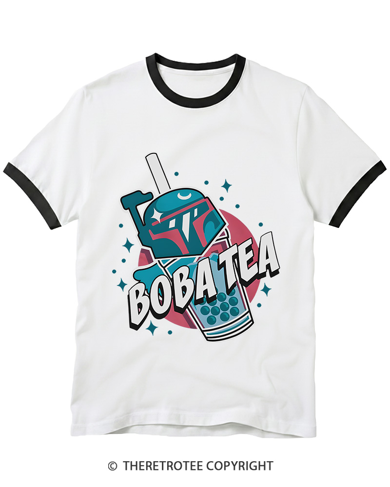 TheRetroTee Boba Tea 1980s Ringer T-shirt