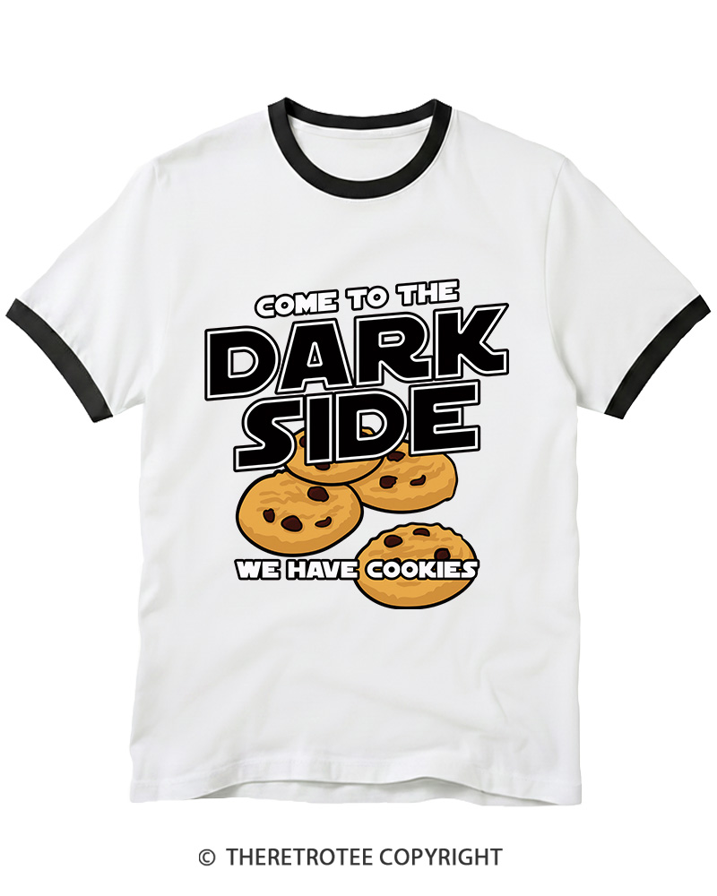 TheRetroTee Come to the Dark Side 1980s Ringer T-shirt