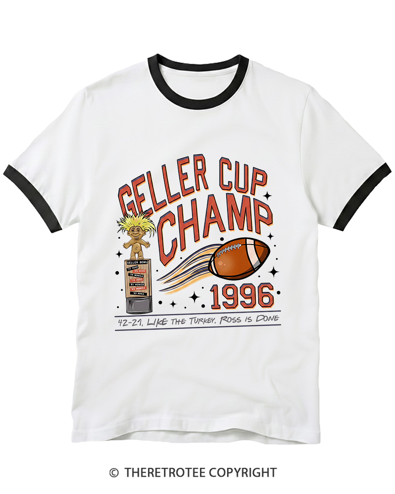 TheRetroTee Geller Bowl 1990s Ringer T-shirt