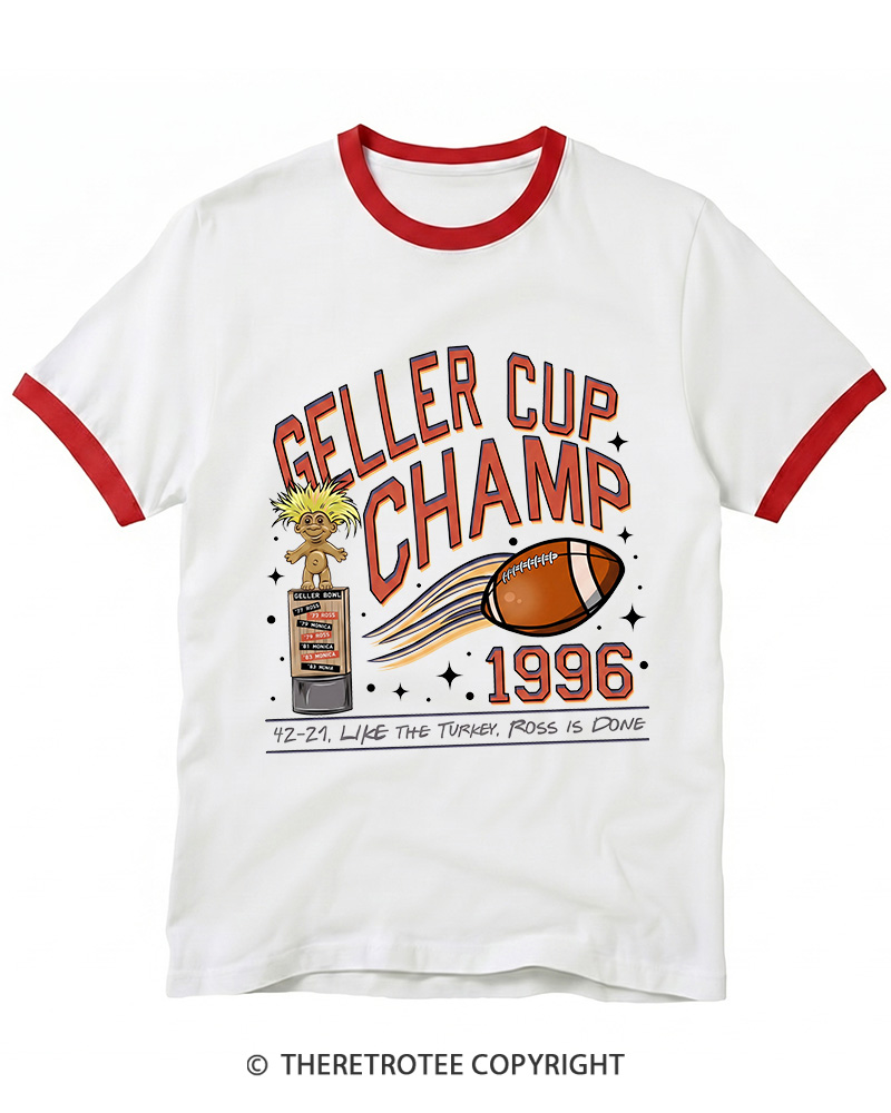 TheRetroTee Geller Bowl 1990s Ringer T-shirt