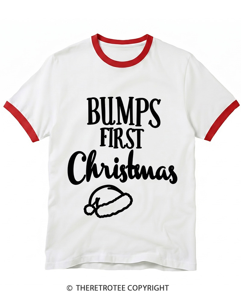TheRetroTee Bumps First Christmas Vintage Ringer T-Shirt