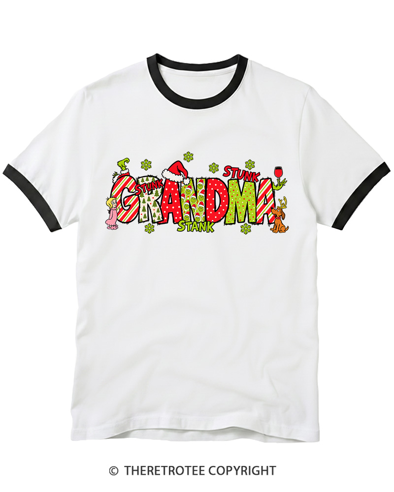 TheRetroTee Christmas Mom 1960s Ringer T-Shirt