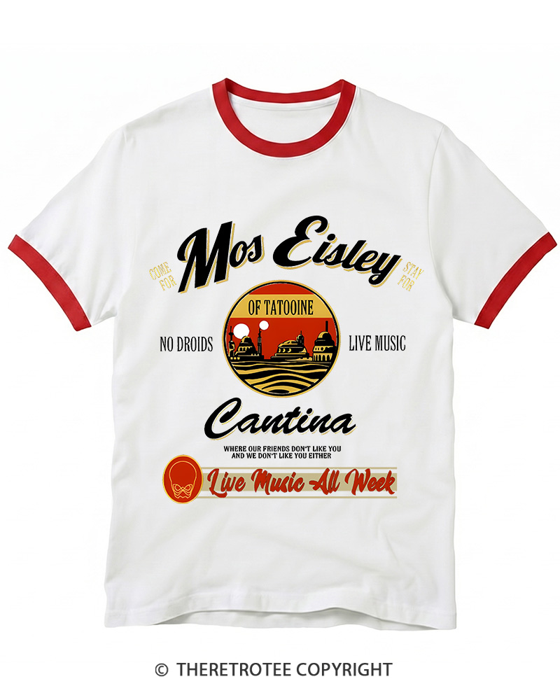 TheRetroTee Live Music All Week 1980s Ringer T-shirt