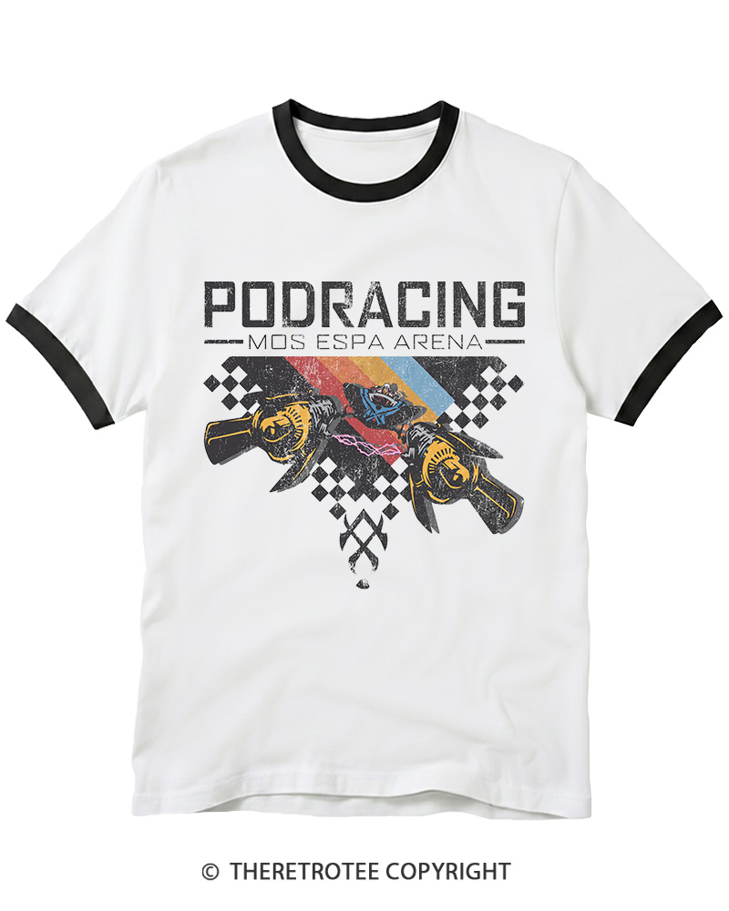 TheRetroTee Desert Speed Racing 1980s Ringer T-shirt