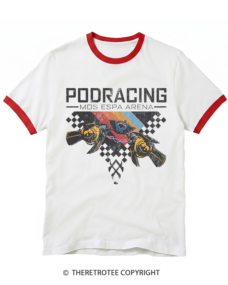 TheRetroTee Desert Speed Racing 1980s Ringer T-shirt