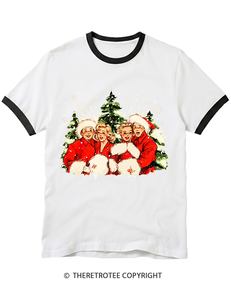 TheRetroTee Christmas Song 1950s Ringer T-Shirt
