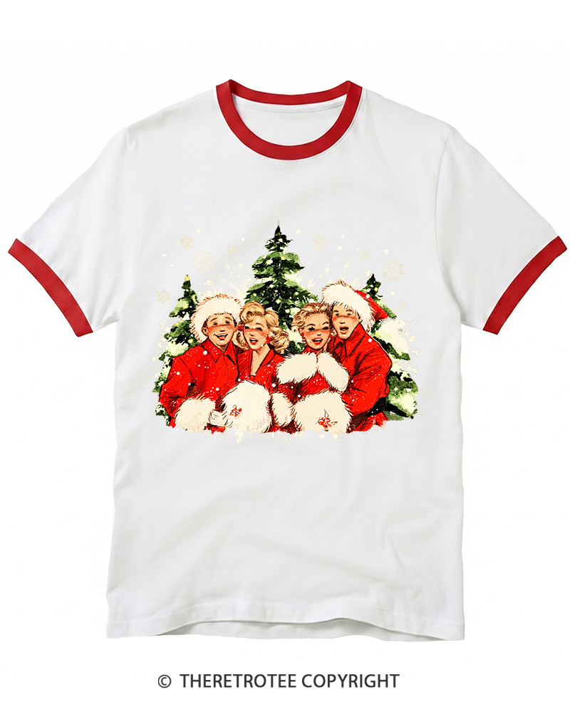 TheRetroTee Christmas Song 1950s Ringer T-Shirt