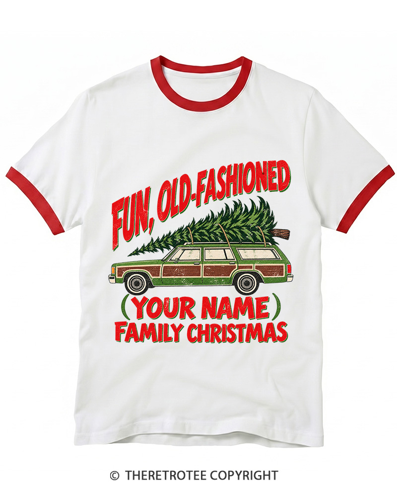 TheRetroTee Fun Old-Fashioned 1980s Ringer T-Shirt