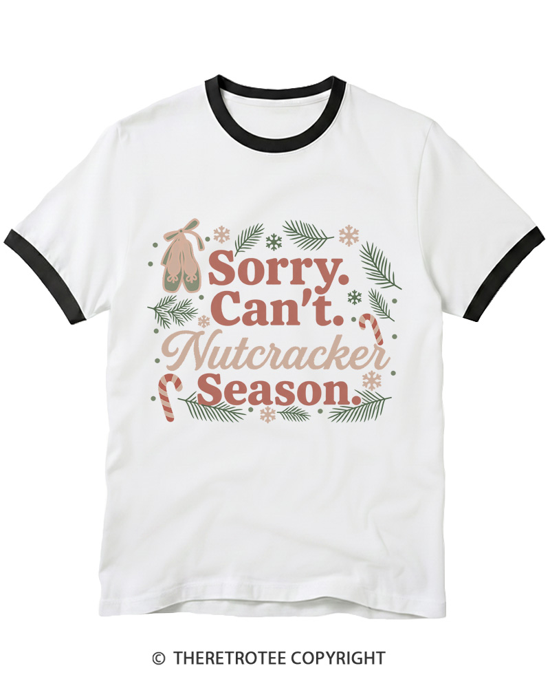 TheRetroTee Nutcracker Christmas 1980s Ringer T-Shirt
