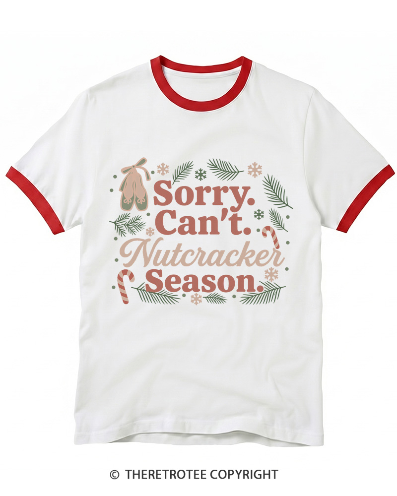 TheRetroTee Nutcracker Christmas 1980s Ringer T-Shirt