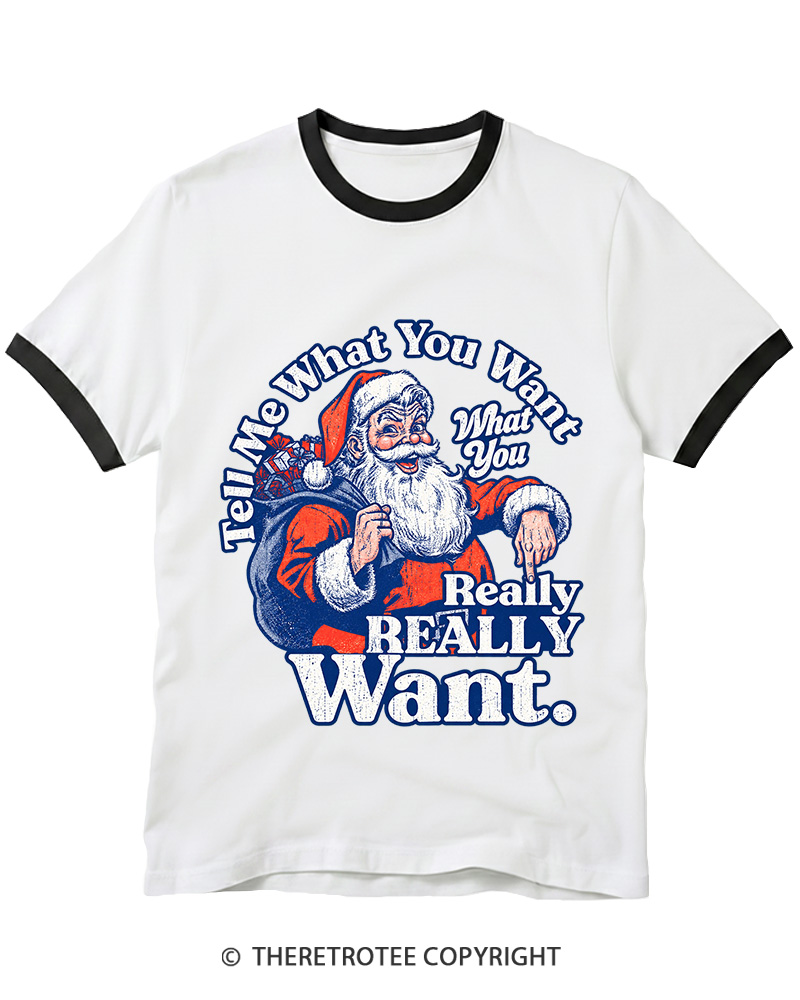 TheRetroTee Tell Me What You Want 1990s Ringer T-Shirt