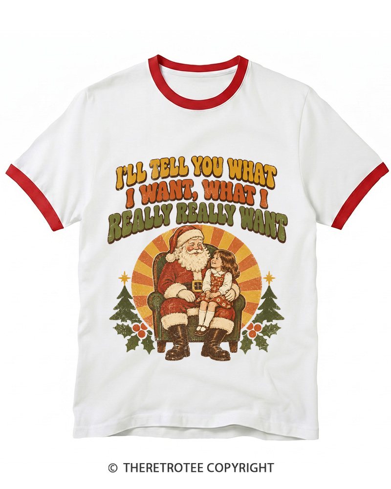 TheRetroTee Tell Me What You Want 1990s Ringer T-Shirt