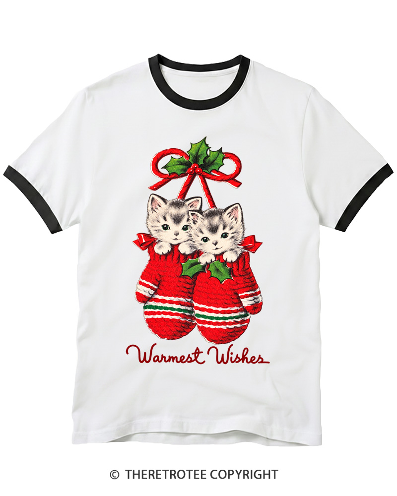 TheRetroTee Warmest Wishes 1950s Ringer T-Shirt