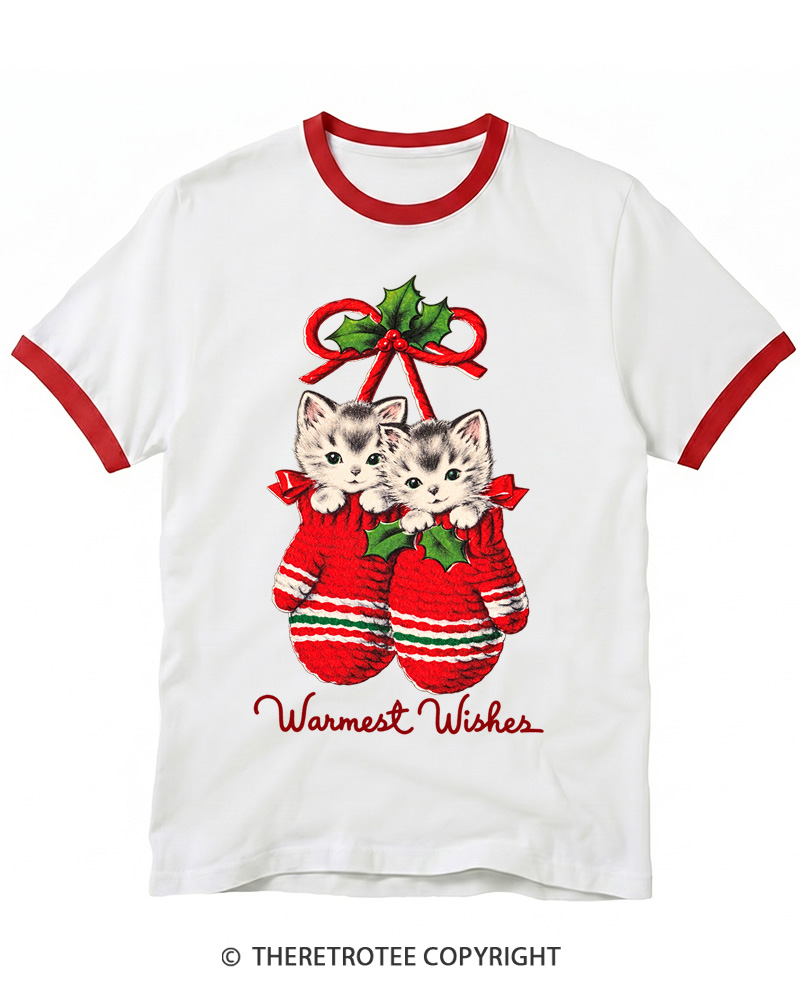 TheRetroTee Warmest Wishes 1950s Ringer T-Shirt