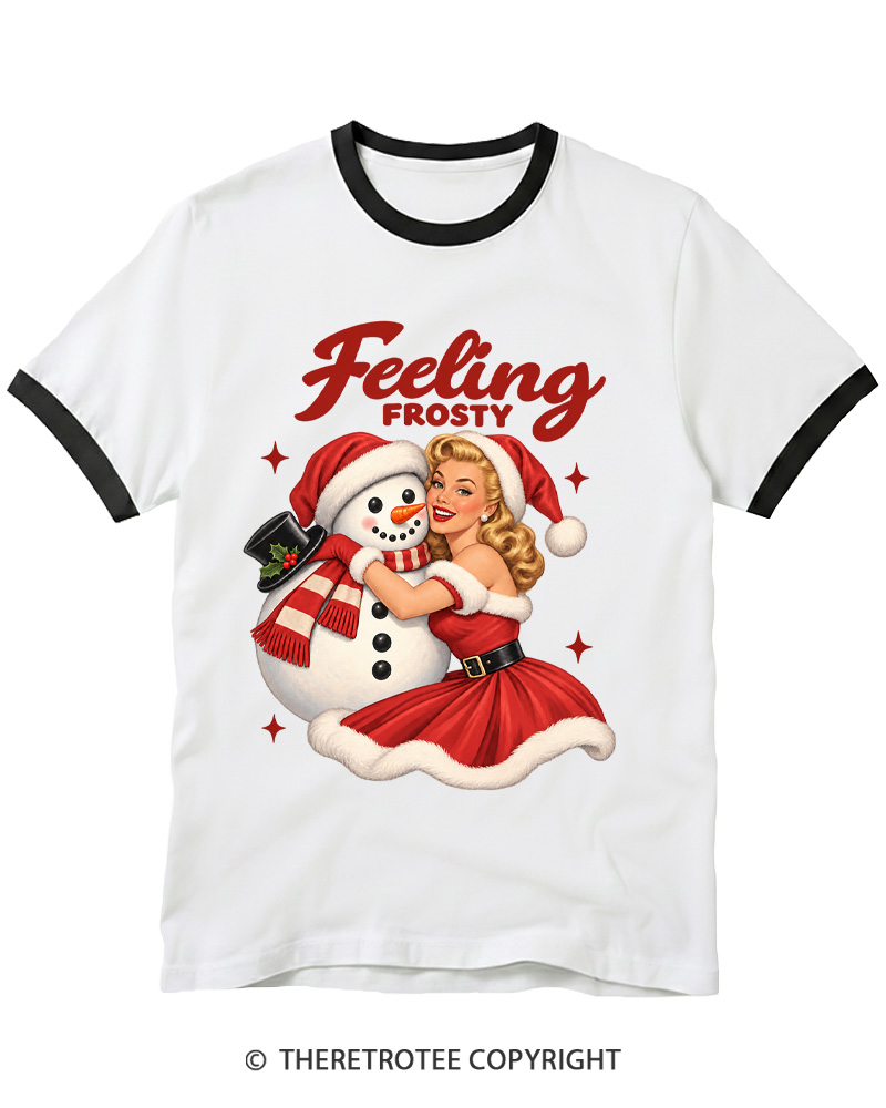 TheRetroTee Feeling Frosty 1950s Ringer T-Shirt