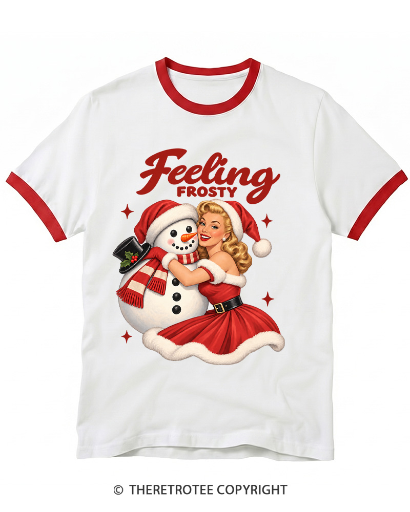 TheRetroTee Feeling Frosty 1950s Ringer T-Shirt