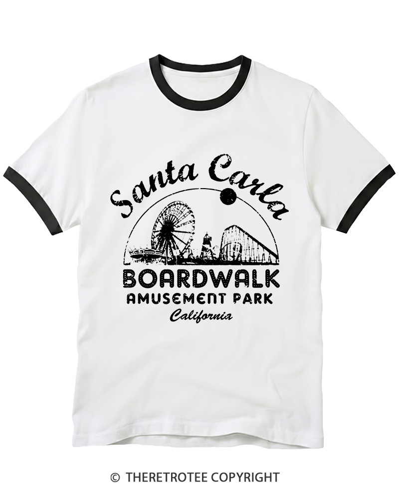 TheRetroTee Santa Carla Amusement Park 1980s Ringer T-shirt