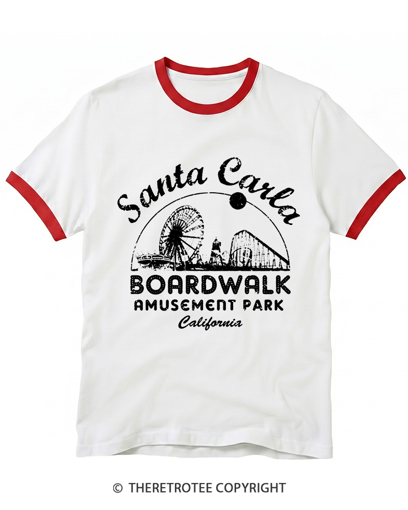 TheRetroTee Santa Carla Amusement Park 1980s Ringer T-shirt