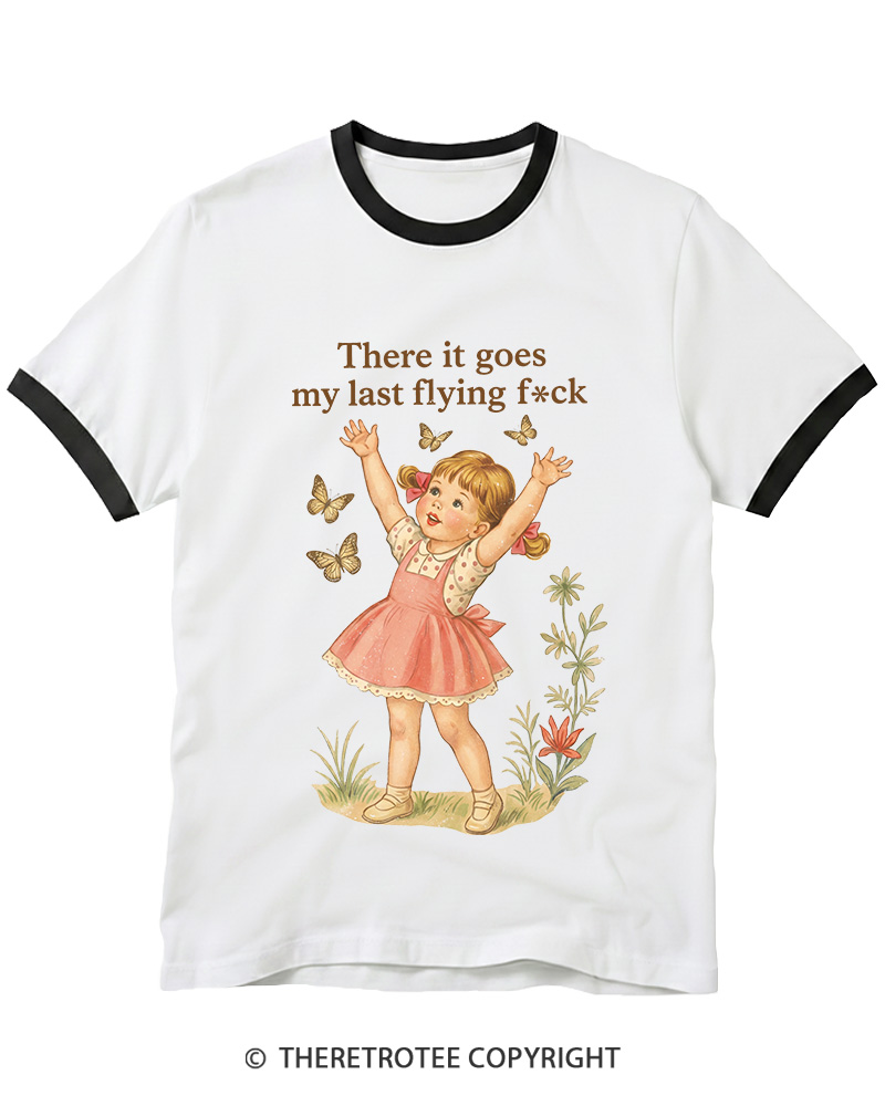 TheRetroTee There It Goes My Last Flying Fck 1950s Ringer T-shirt