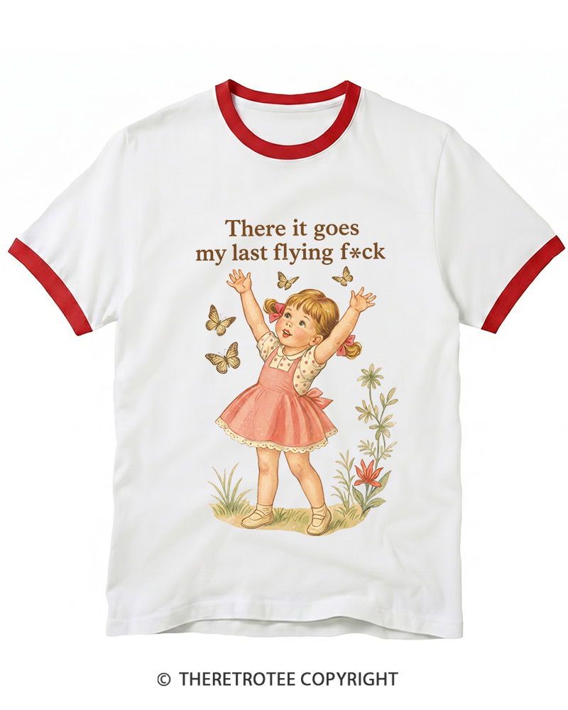 TheRetroTee There It Goes My Last Flying Fck 1950s Ringer T-shirt